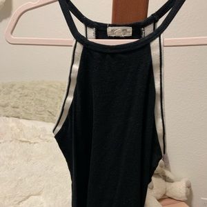 Black Striped Crop Top